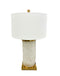 Spun Glass Lamp on Brass Stand