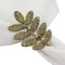 Set of 4 Green Beaded Leaf Napkin Rings