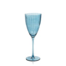 Set 6 Madeleine Optic Blue Azure White Wine Glasses