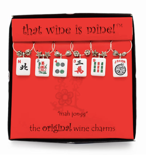 Set of 4 Mah Jongg Wine Charms
