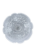 Etched Flower and Leaf Pattern Compote