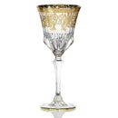 Set of 6 Art Deco Gold Wine Glasses, Clear