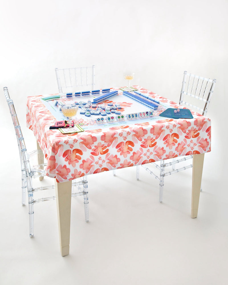 Pop of Poppy Instructional Mahjong Tablecloth
