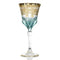 Set of 6 Art Deco Gold Wine Glasses, Blue