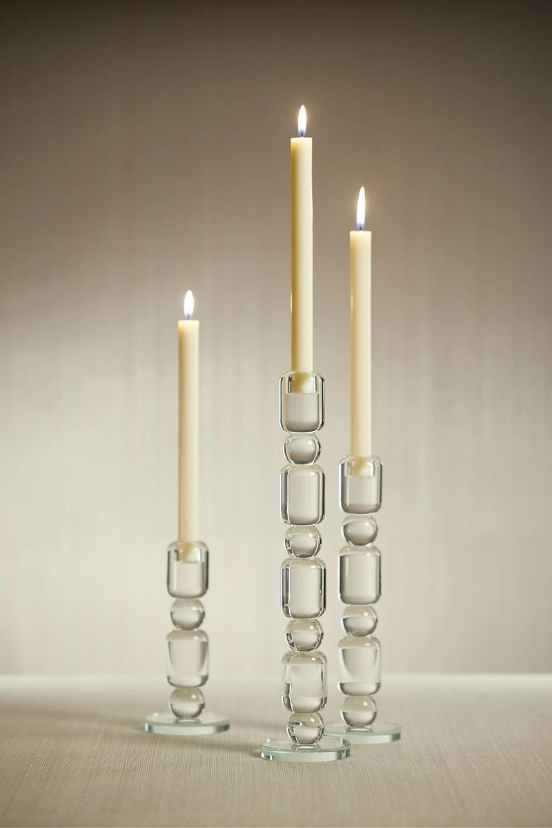 11.5" Bubble Stacked Crystal Candleholder