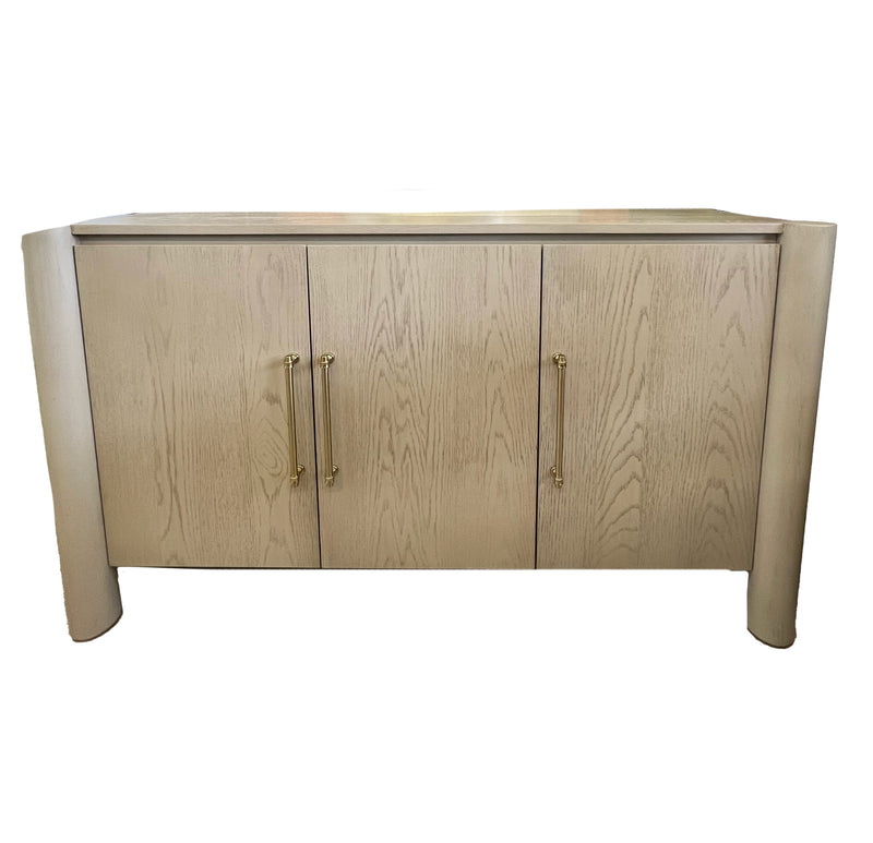 Gray 3 Door Console Cabinet