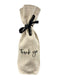 Flax Wine Bag with Black Thank You