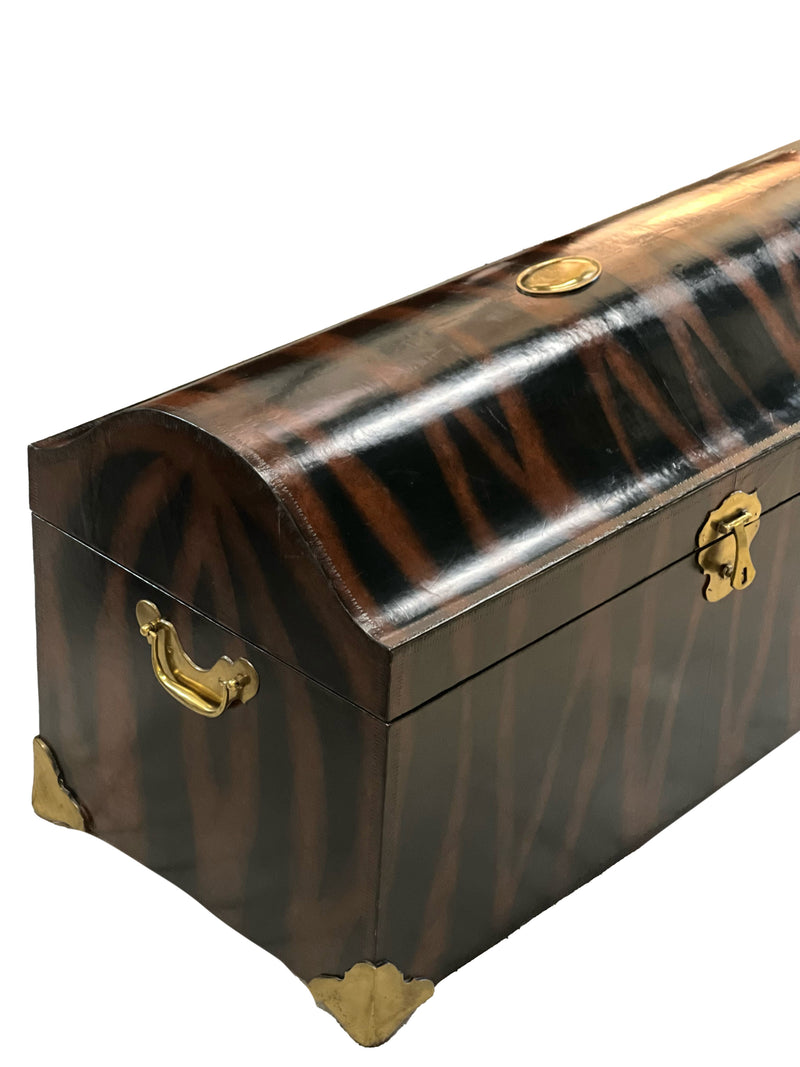 Antique Zebra Leather Trunk