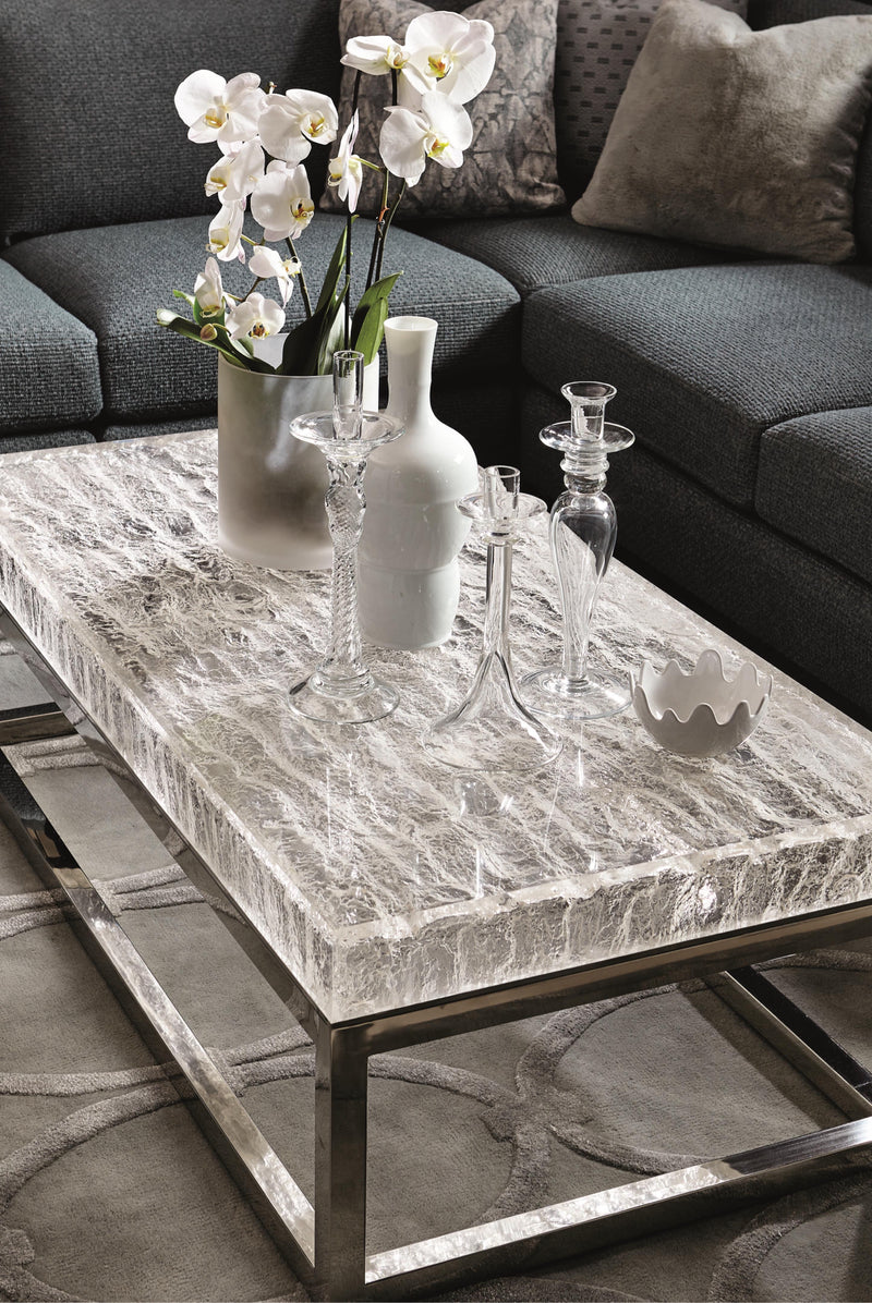 Bernhardt Acryclic Coffee Table with Chrome