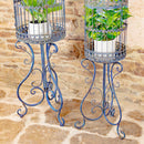 Small Victorian Distressed Cobalt Blue Birdcage Planter