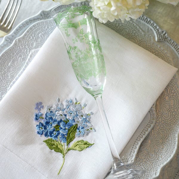 Set of 4 Giardino Green Champagne Flutes