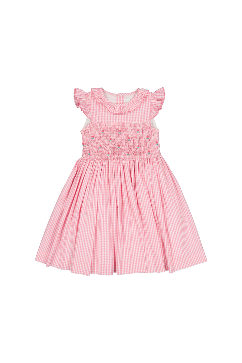 Tulip Gingham Dress, Pink 18M