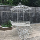 La Rochelle Parisian Iron Flower Cart, Antique White