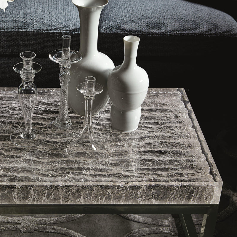 Bernhardt Acryclic Coffee Table with Chrome