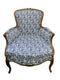 Small Blue and White Bergere Chair