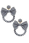 Cabana Stripe Black Bow Earrings