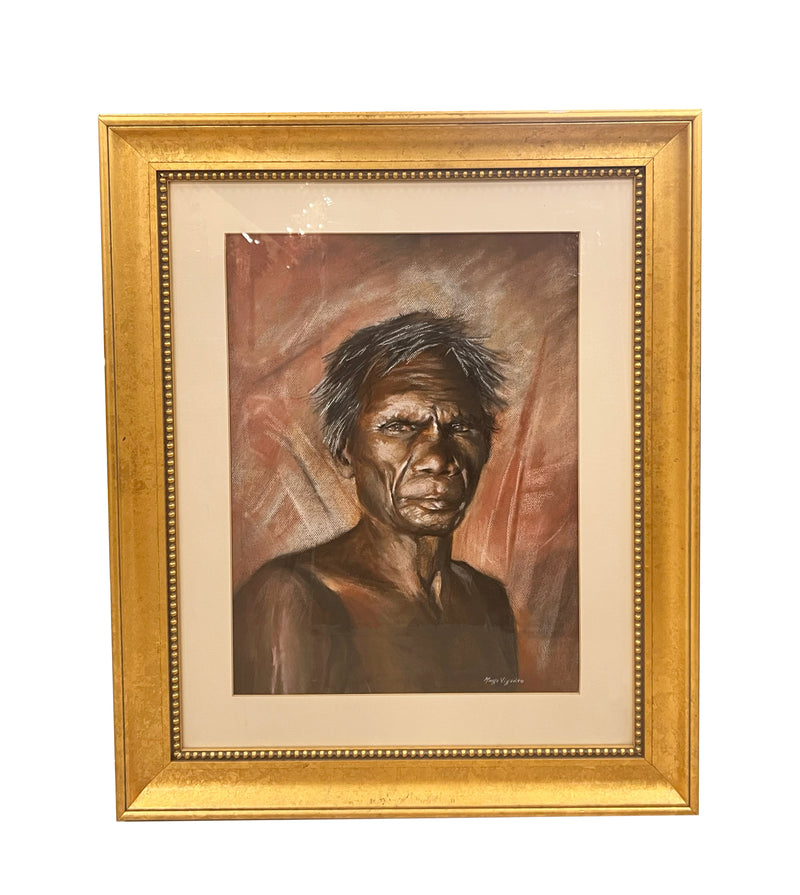 Native Man in Gold Frame