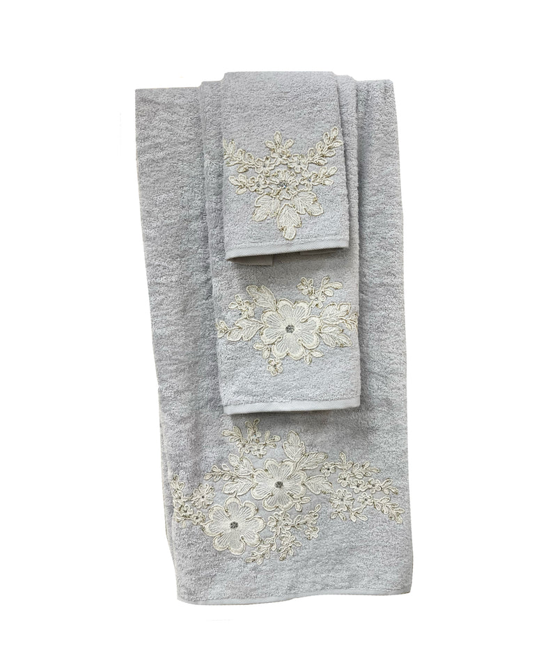 Nilay Silver 3-Piece Towel Set