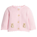 Crochet Cardigan Pink Teddy Bear, 9-12M