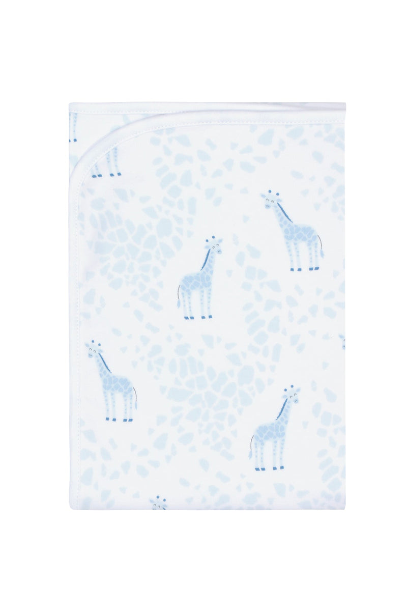 Blue Giraffe Print Blanket