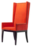 Orange Velvet High Back Chair