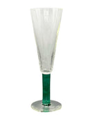 Set of 10 Green Stem Champagne Flutes