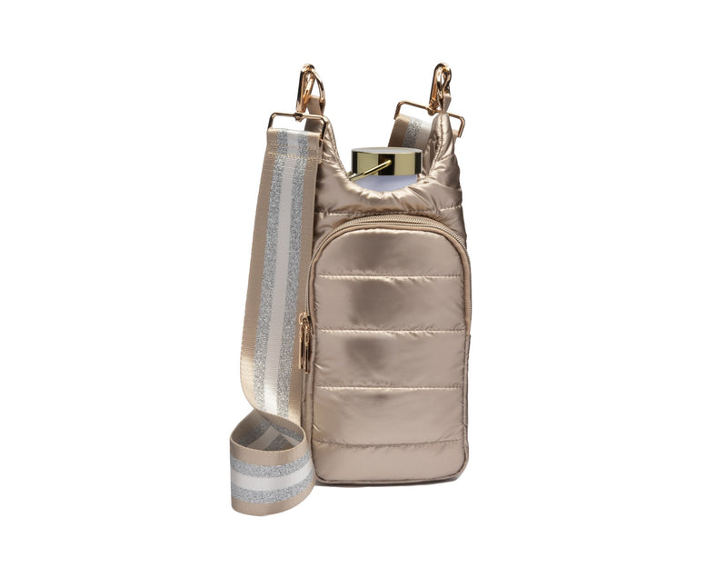 Gold Shiny Hydrobag with Accent Strap