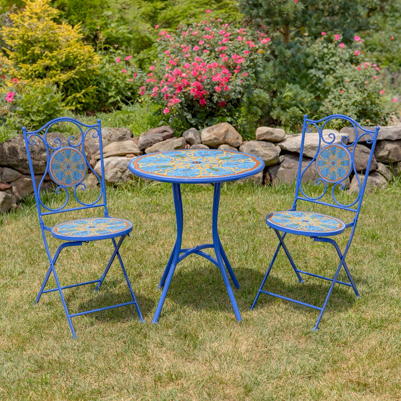 Naples Mosaic Bistro Table with 2 Chairs