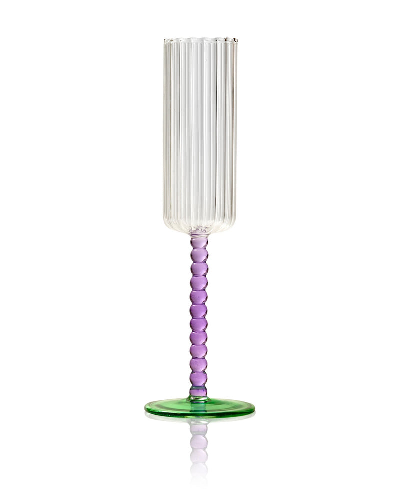 Set of 4 Mardi Gras Flutes