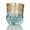 Set of 6 Art Deco Gold Old Fashion, Blue