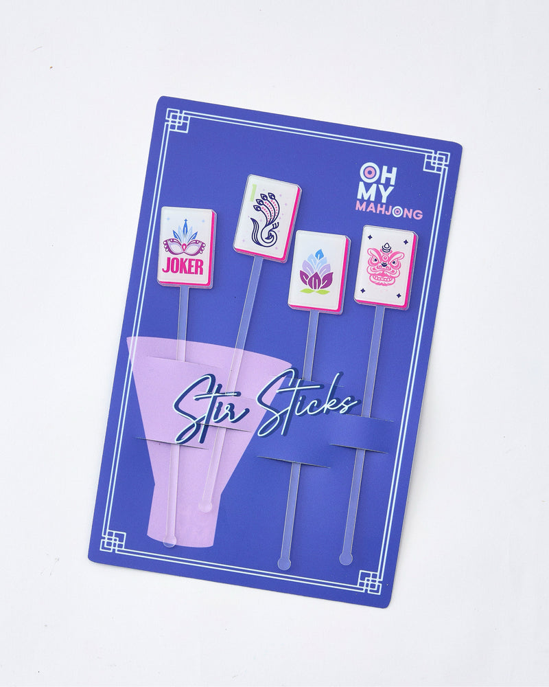 Set of 4 Soiree Acrylic Cocktail Stir Sticks