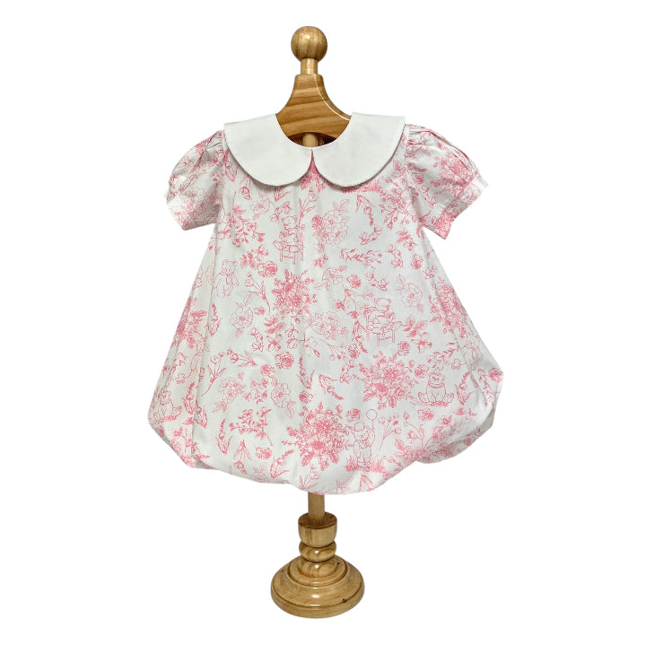 Pink Beary Blossoms Bubble Dress, 12M-18M