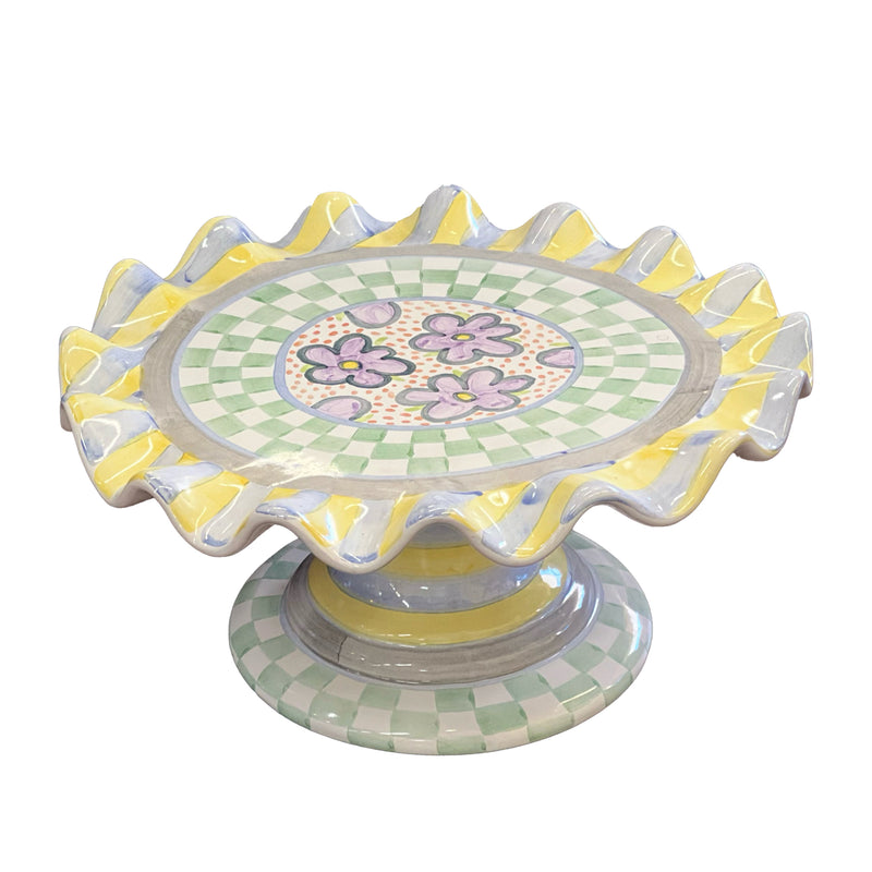 Mackenzie Childs Check Cake Plate