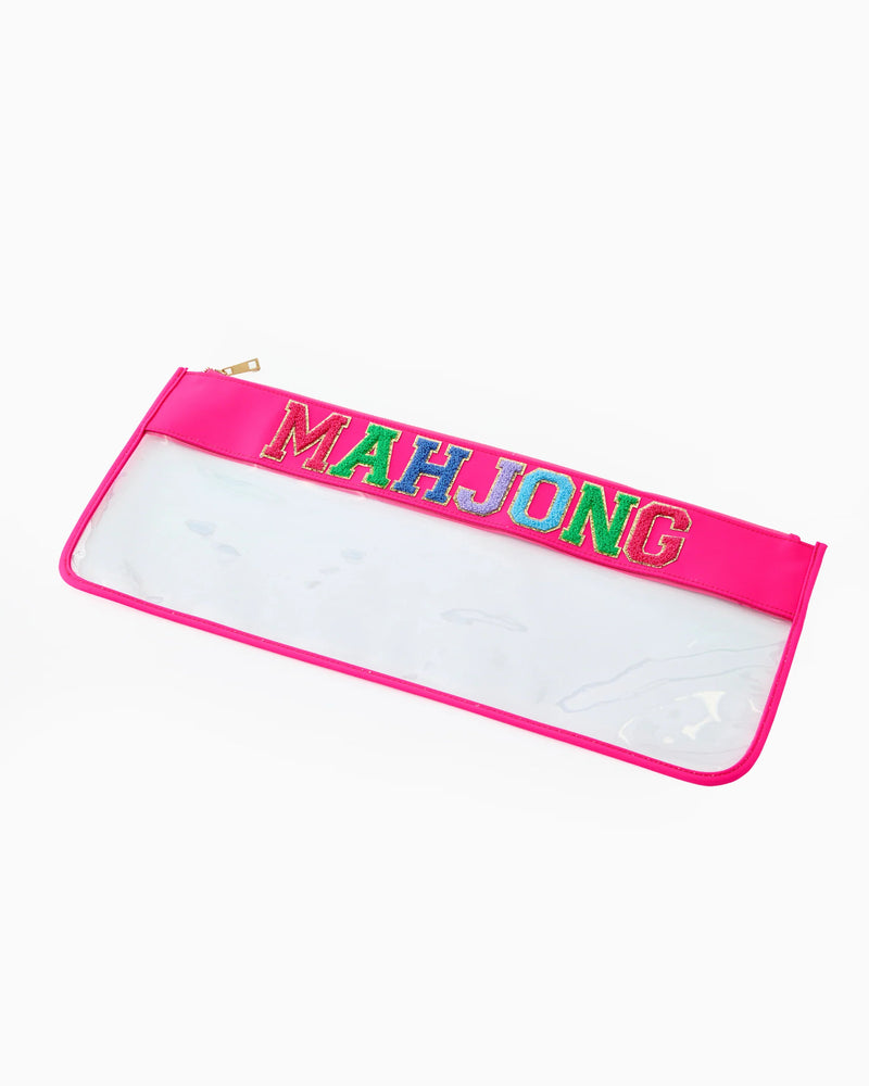 Pink Stitched Mahjong Bag