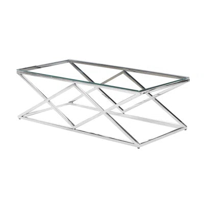 Glass Top Chrome Coffee Table