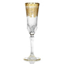 Set of 6 Art Deco Gold Flutes, Clear