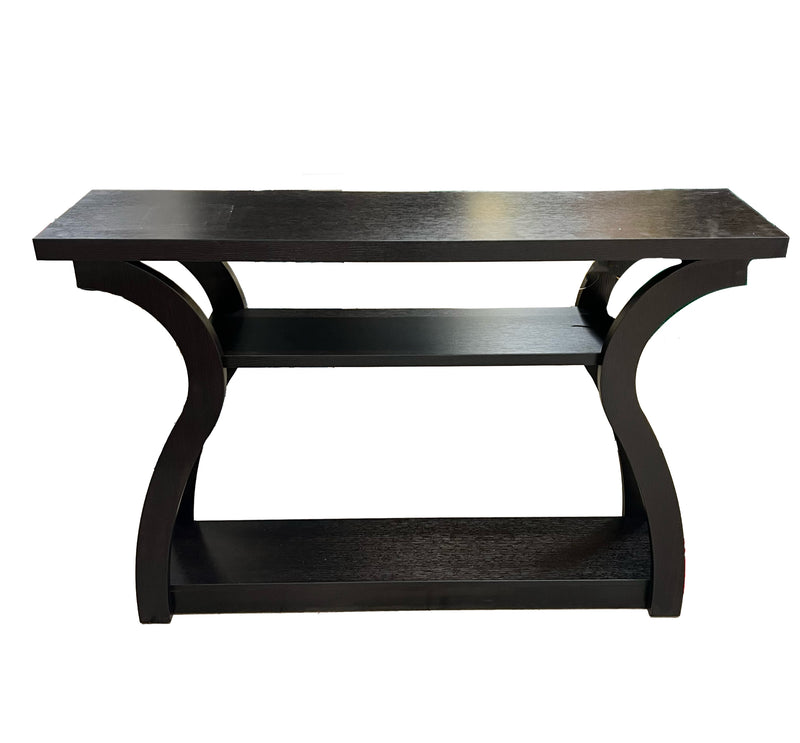Dark Brown Console with 2 Shelves