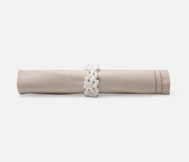 Set of 4 Greta Porcelain Coral Napkin Rings