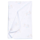 Printed Blanket Blue Cow Jumping Over the Moon