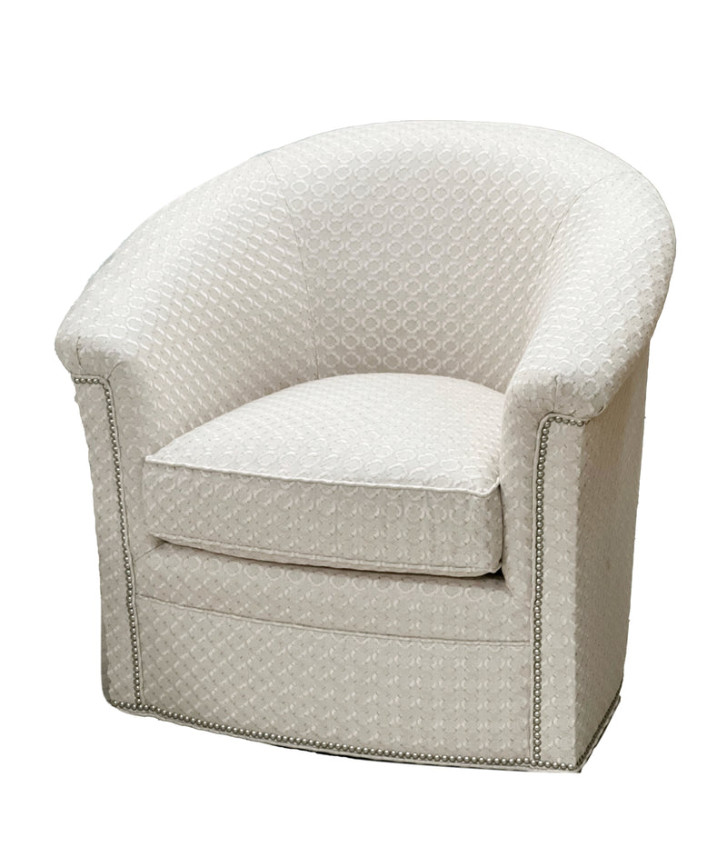Gabby Embroidered Swivel Chair with Pillow