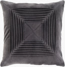20" Gray Velvet Square Pattern Pillow