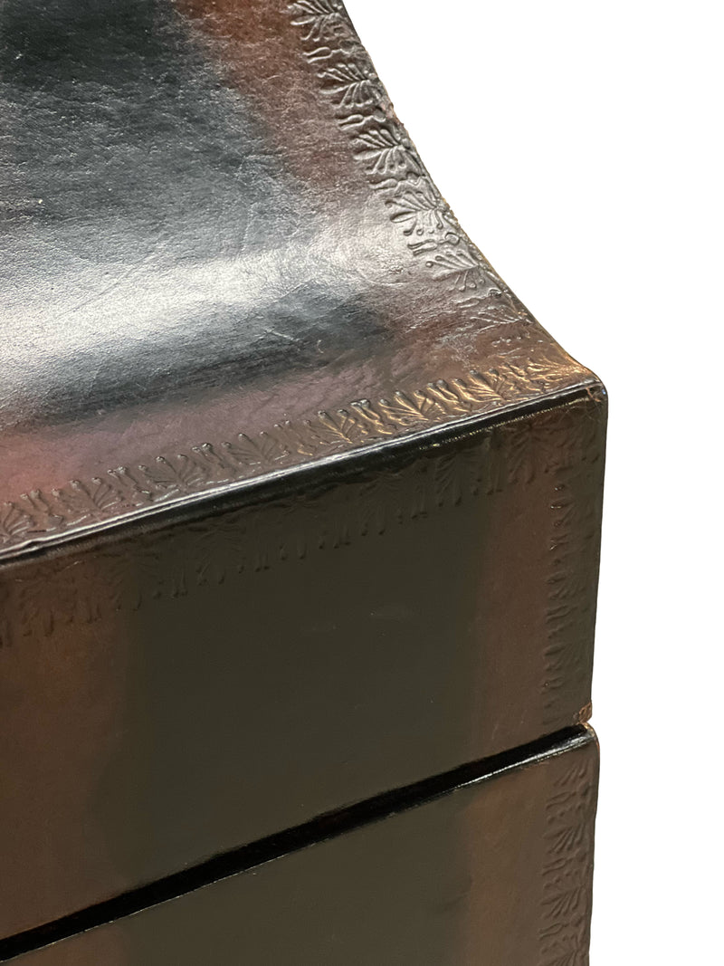 Antique Zebra Leather Trunk