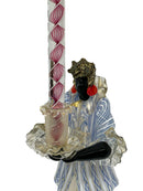Pair Murano Glass Figure Candleholders w/ Glass Candles