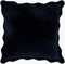 22" Cotton Velvet Scalloped Black Dawn Pillow