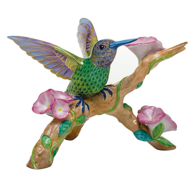 Herend Hummingbird on Flowered Branch