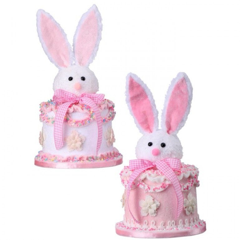 10" Vintage Easter Bunny Pink Cake
