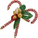 Set of 4 Red Beaded Candy Cane Napkin Rings
