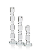 7.75" Bubble Stacked Crystal Candleholder