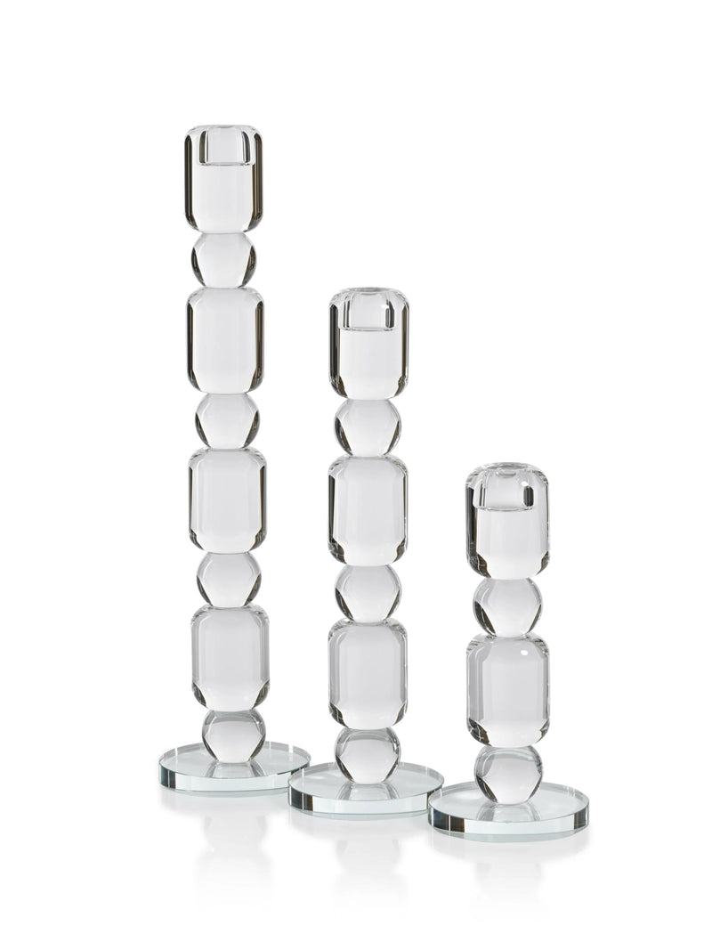 11.5" Bubble Stacked Crystal Candleholder