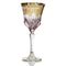 Set of 6 Art Deco Gold Wine Glasses, Pink
